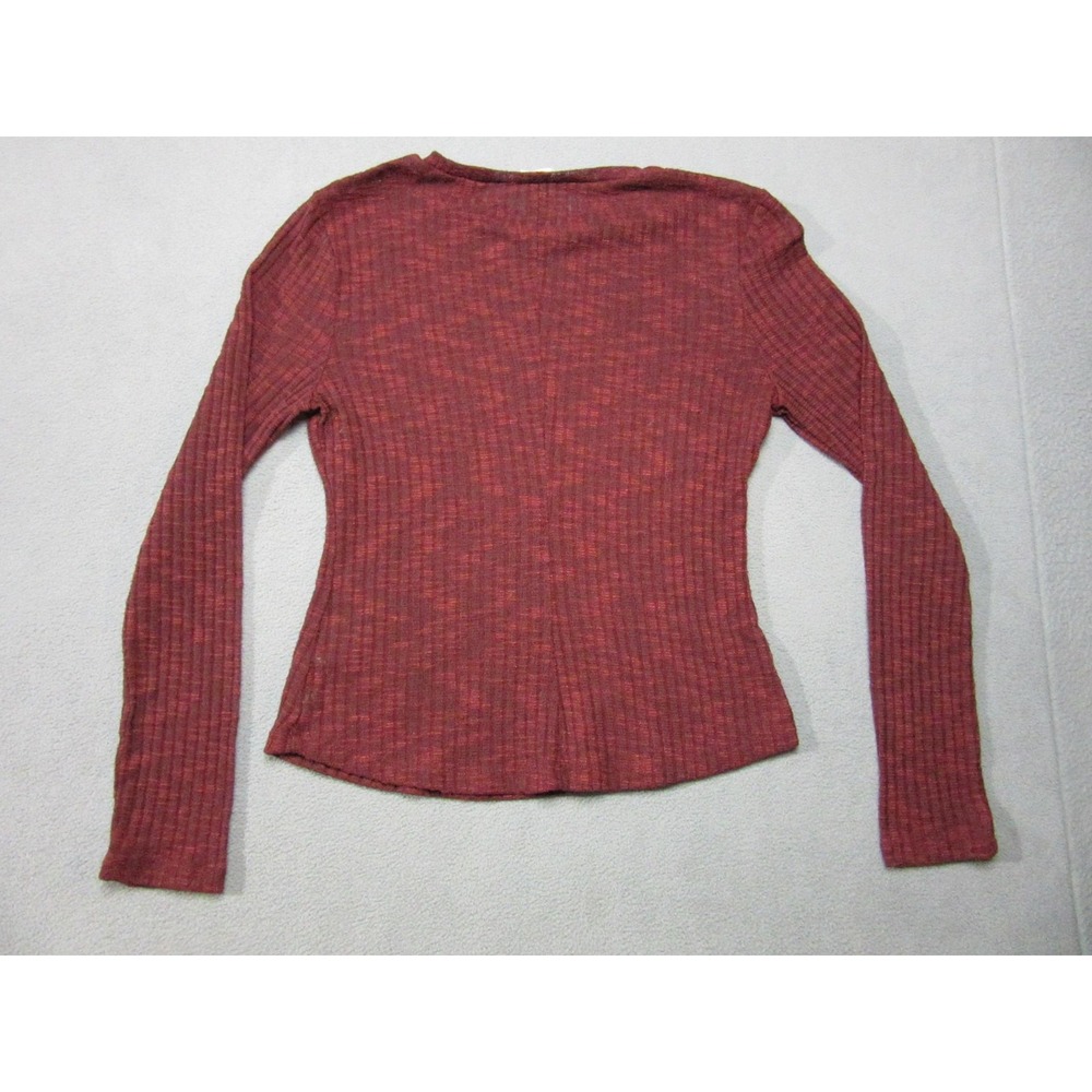 Intimately Free People Top Womens Small Red Ribbed Long Sleeve Slim Stretch - Picture 8 of 11